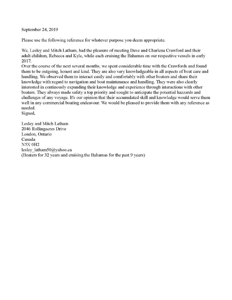 Reference - Leslie and Mitch Latham